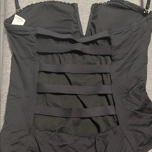 Black crocheted open back One-Piece Swimsuit - Picture 4 of 6